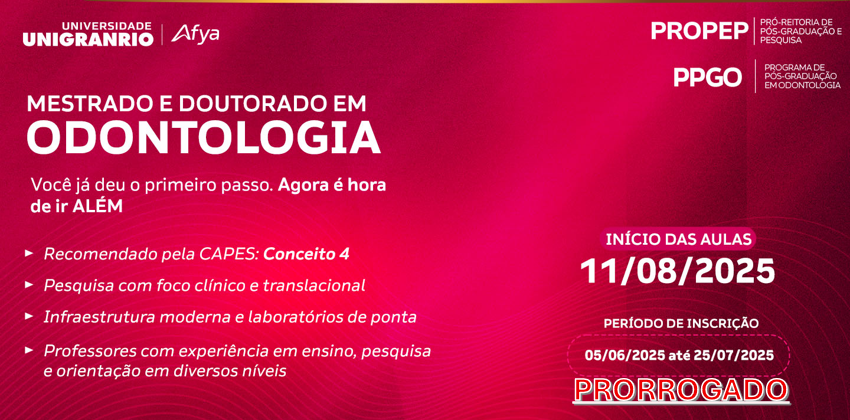 Mestrado e Doutorado em odontologia